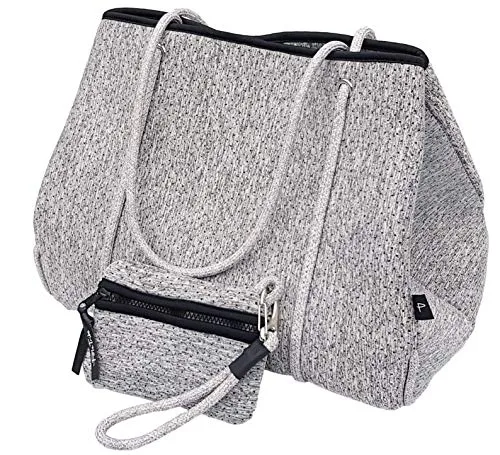 Pole Tribe Neoprene Tote Lightweight Versatile Gym Beach Travel Silver Speckle