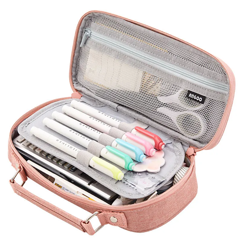 Portable Large Capacity Pencil Crayon Pencil Case Multifunctional Student Storage Pencil Case