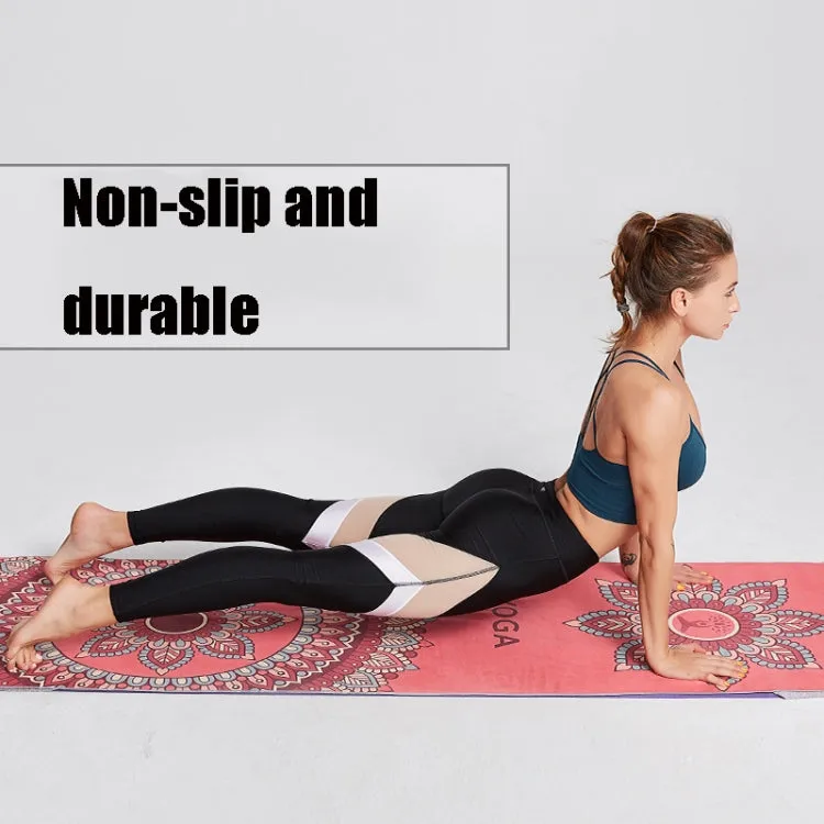 Portable Printed Non-slip Environmental Protection Yoga Mat Drape, Size: 185 x 63cm(Flower Crane)