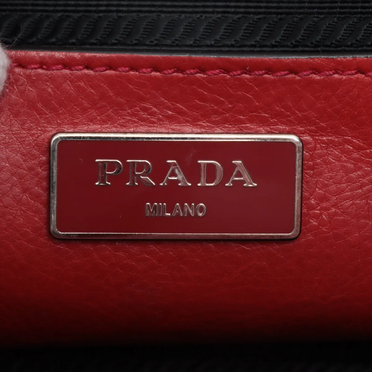 Prada Red Leather Glace Double Zip 2 Way Tote Bag #1941