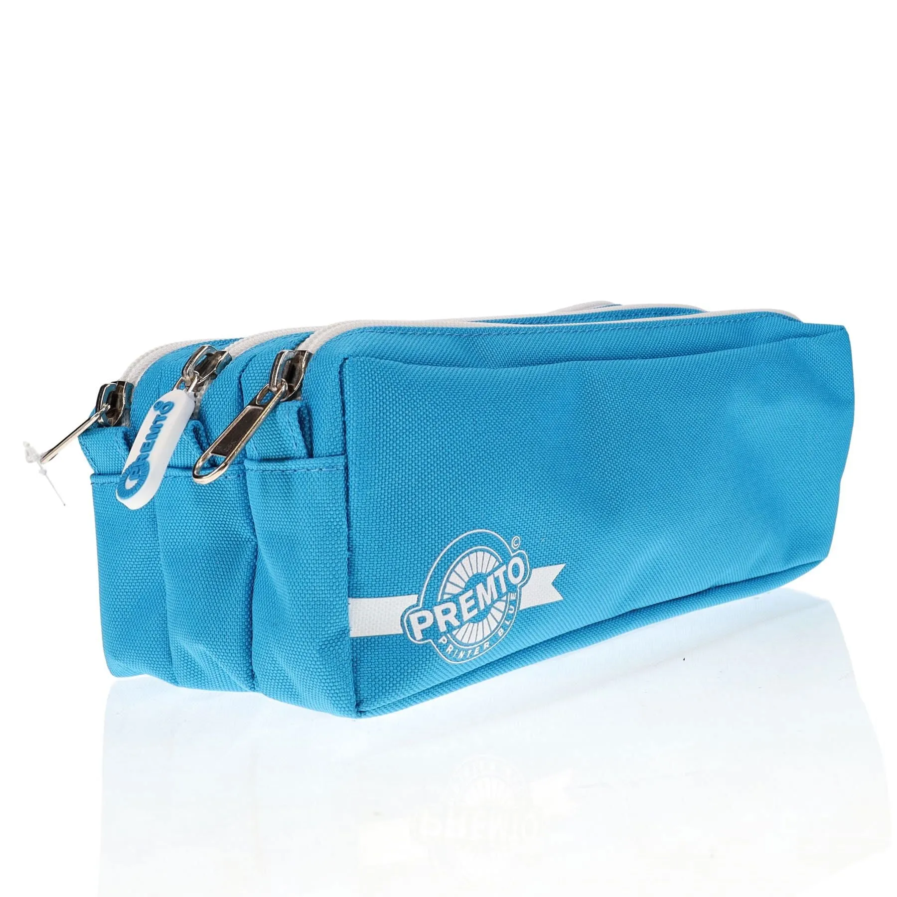 Premto - Pencil Case - 3 Pocket - Printer Blue