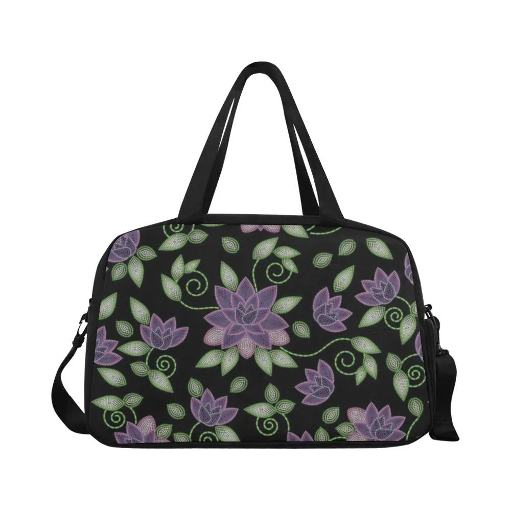 Purple Beaded Rose Weekend Travel Bag