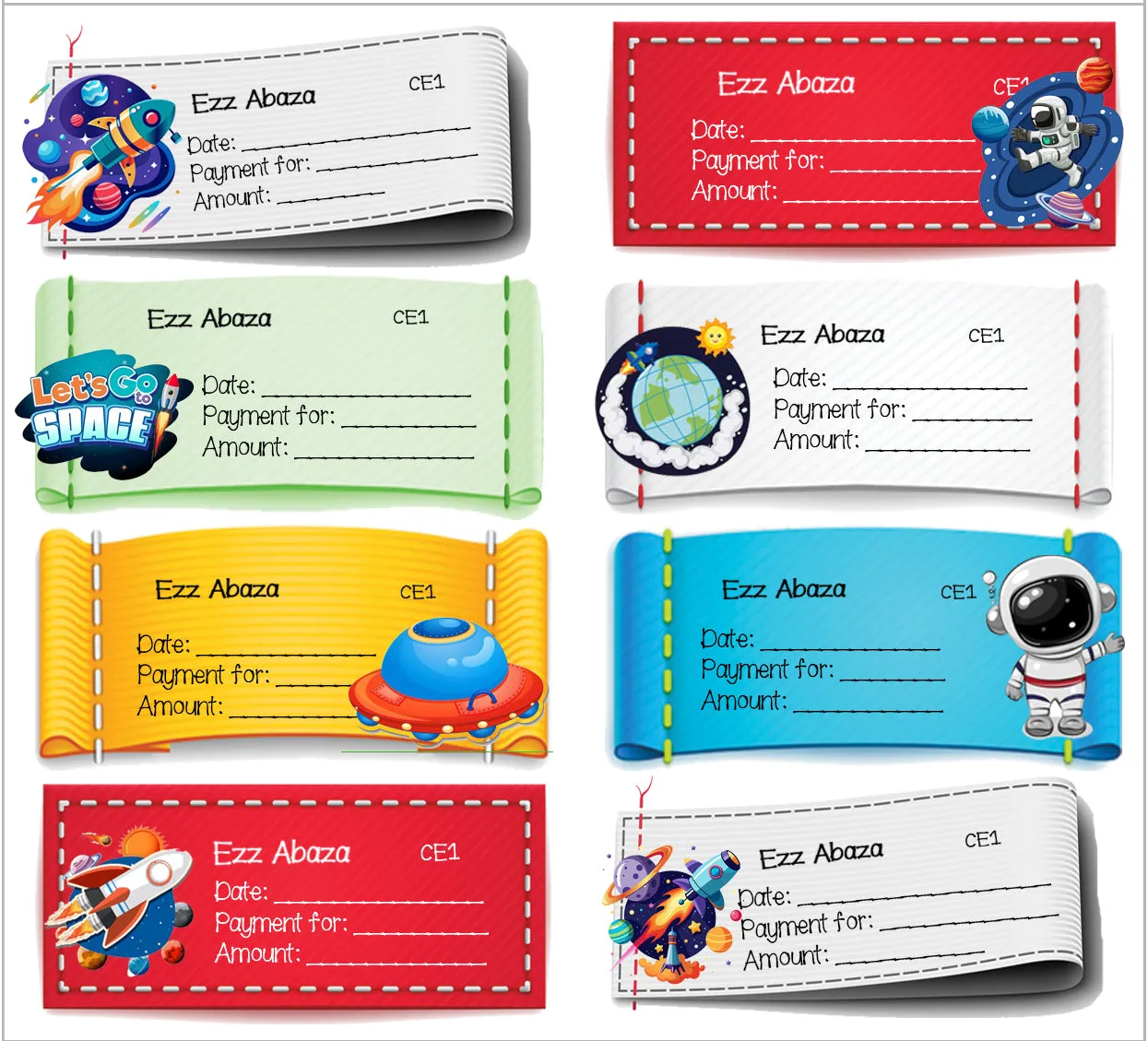 ""Space" School labels packs