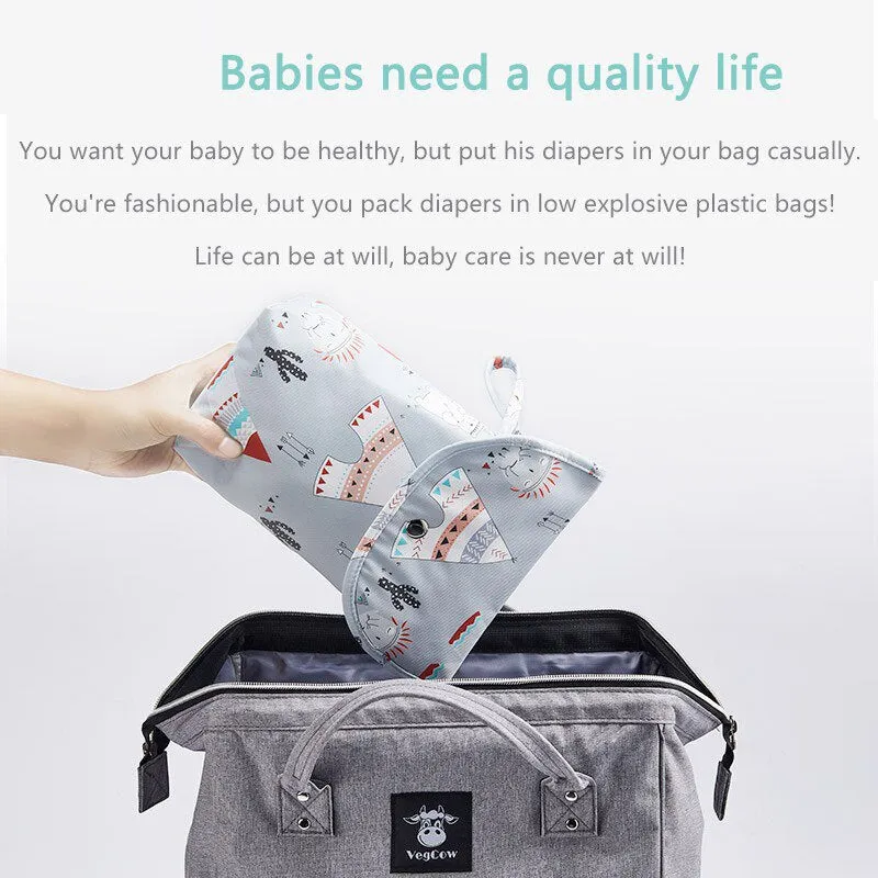 "Ultimate Waterproof and Stylish Baby Diaper Bag - Spacious and Durable Mommy Must-Have!"