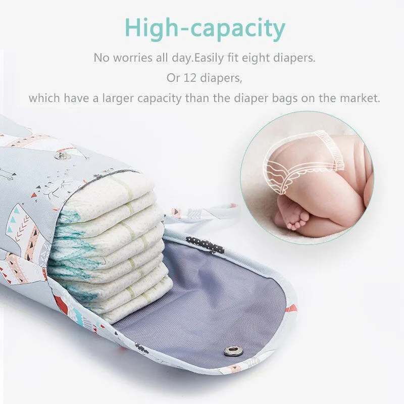 "Ultimate Waterproof and Stylish Baby Diaper Bag - Spacious and Durable Mommy Must-Have!"