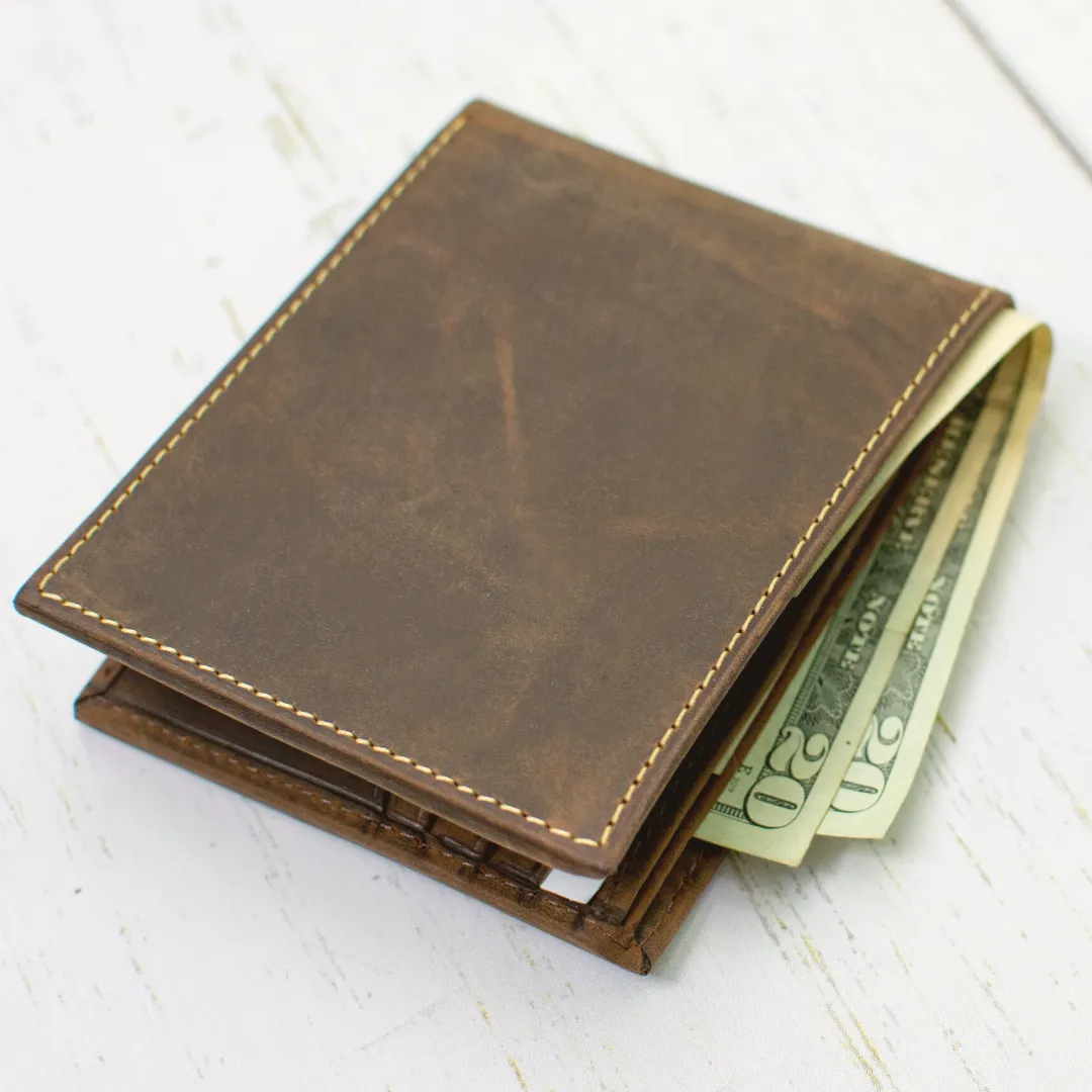 Randolph Distressed Leather Bifold Wallet by Nickel Smart®