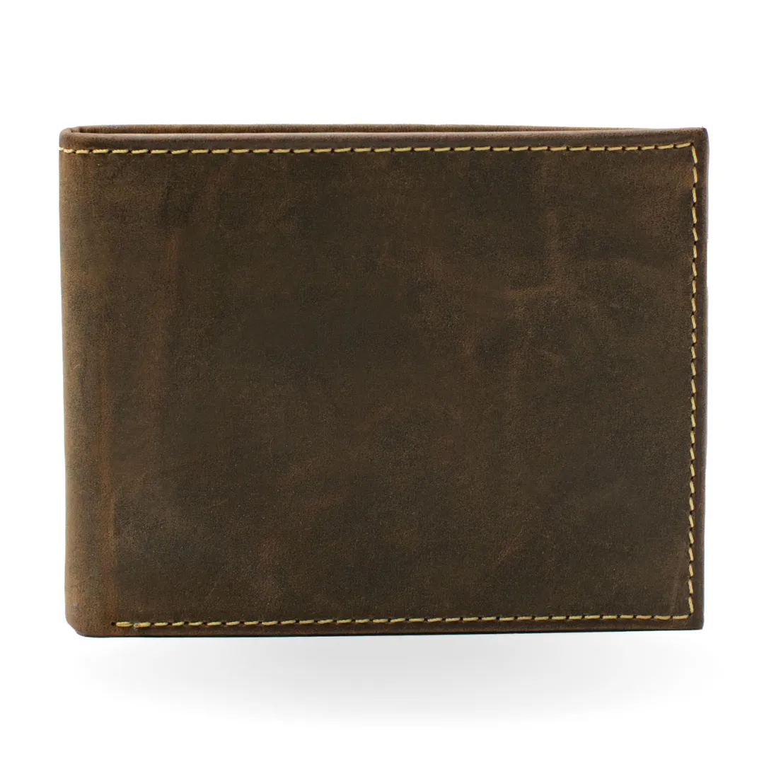 Randolph Distressed Leather Bifold Wallet by Nickel Smart®