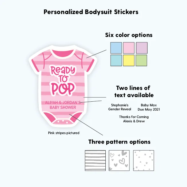 Ready To Pop Baby Shower Stickers