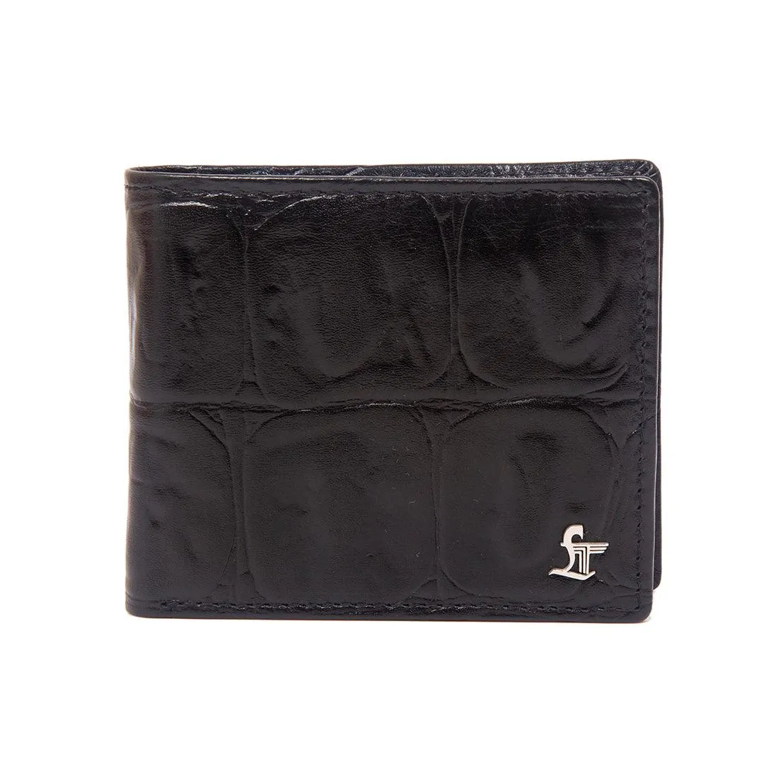 Ready to Ship Luxury Corporate Gift- Great Dane | Genuine Leather Couple Wallet Gift Set | Colour: Croco Print Black