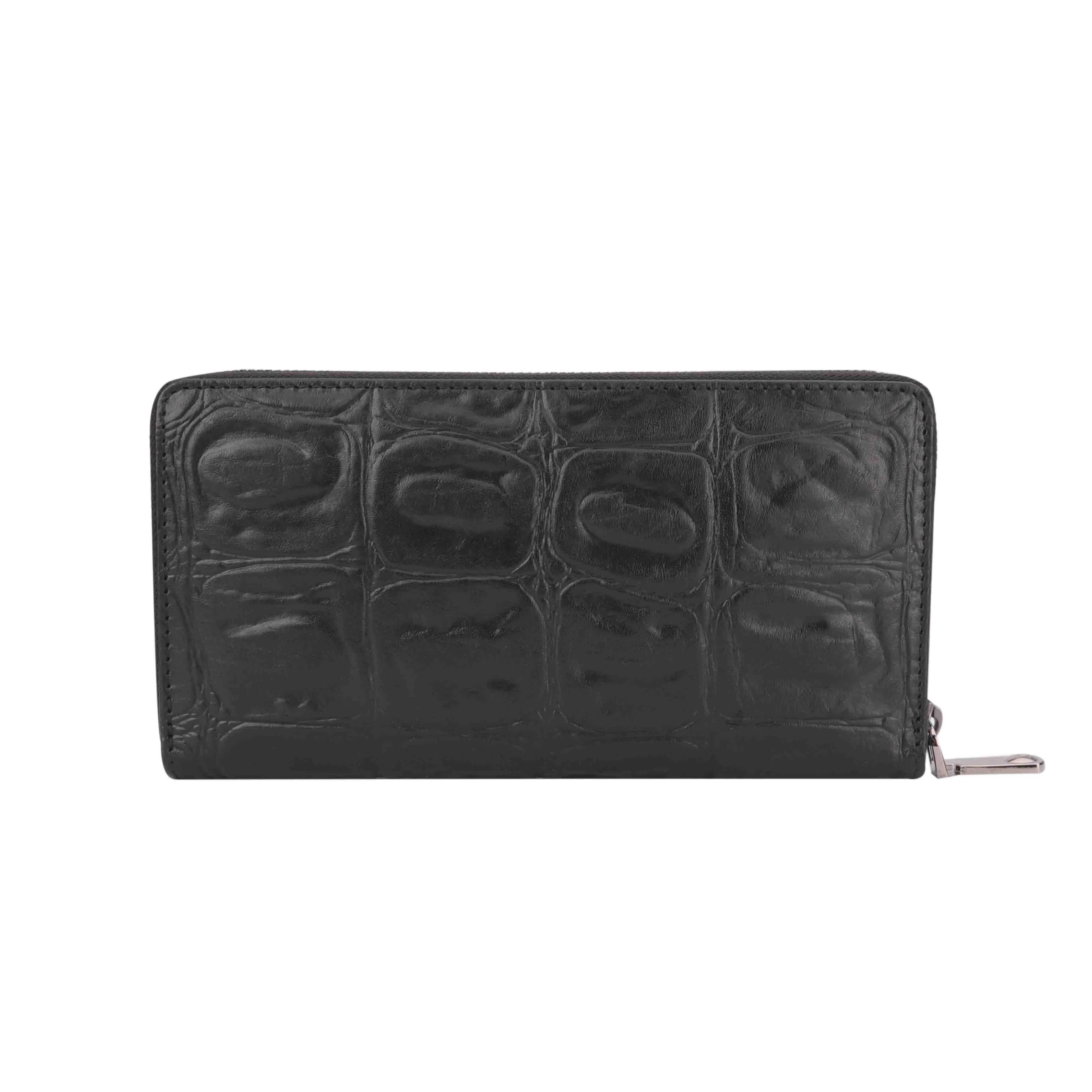 Ready to Ship Luxury Corporate Gift- Great Dane | Genuine Leather Couple Wallet Gift Set | Colour: Croco Print Black