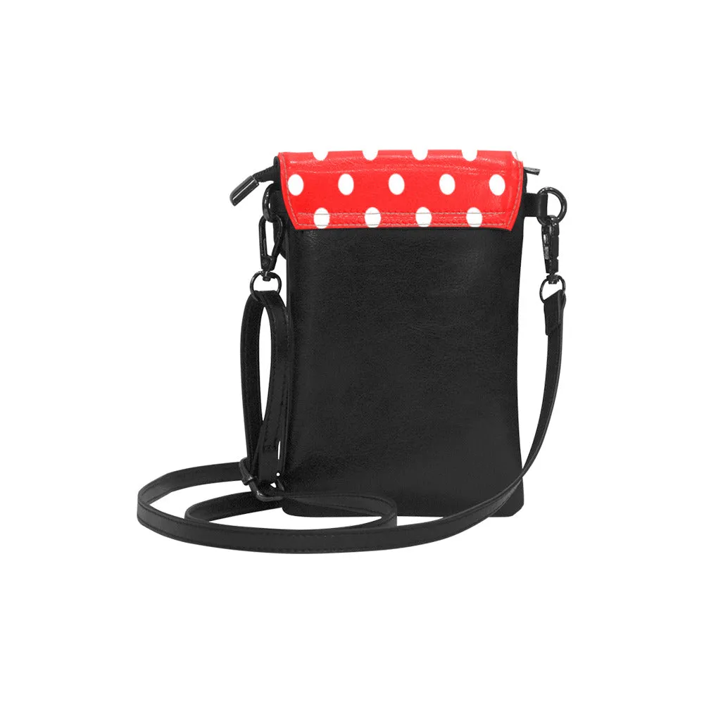 Red With White Polka Dots Small Cell Phone Purse