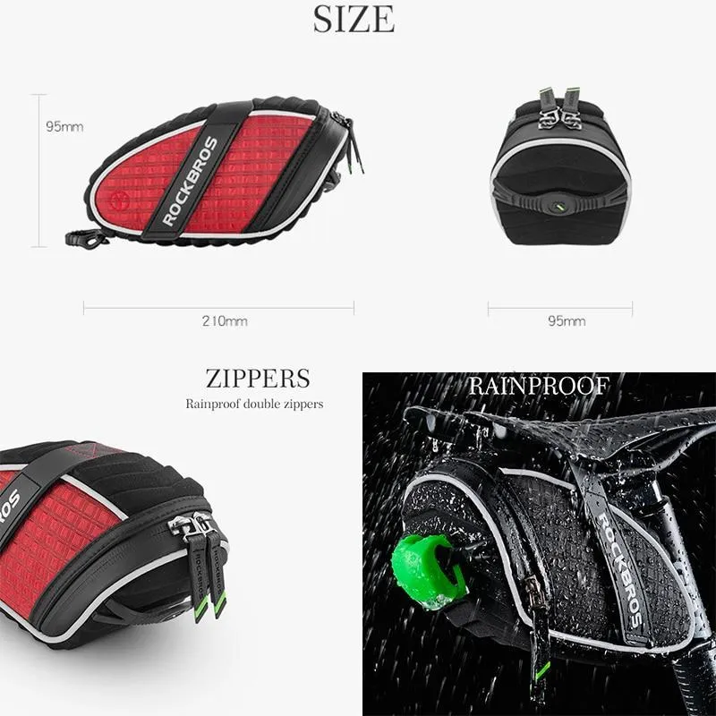 ROCKBROS MTB Bicycle Bag 3D Shell Saddle Rainproof Tail Rear Bag