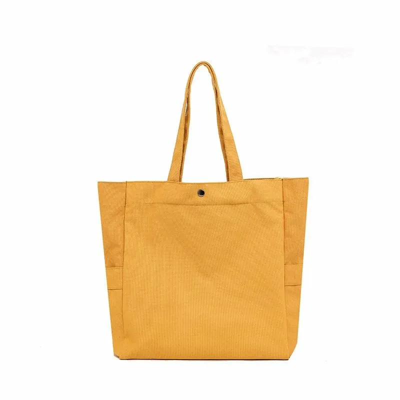 Solid Color Simple Canvas Tote Bag | Shoulder Bag