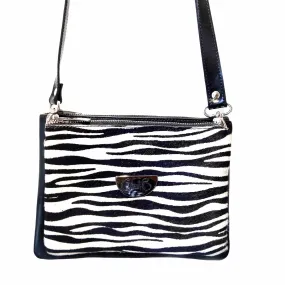 Spyder zebra and black print cross body bag