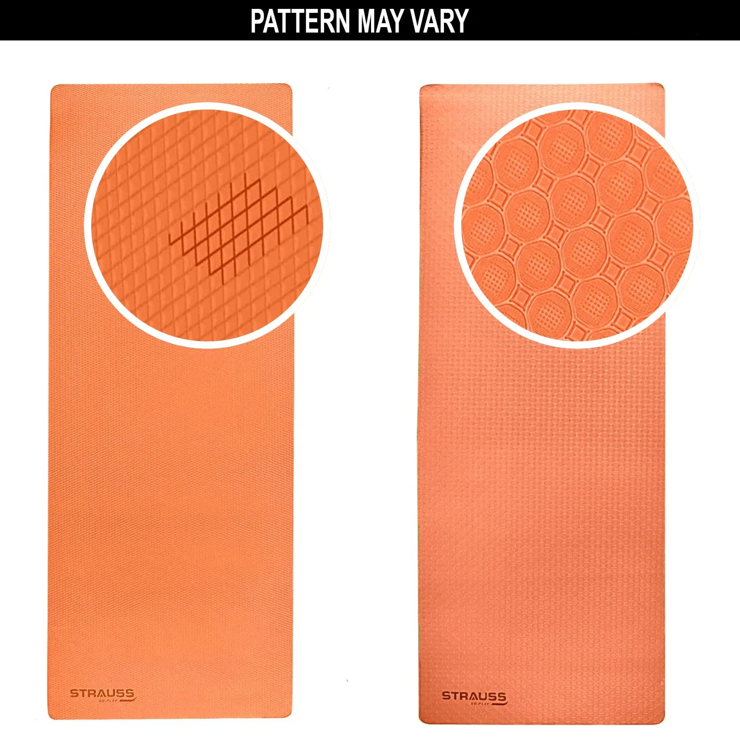 Strauss Anti Skid TPE Yoga Mat with Carry Bag, 4mm, (Orange)