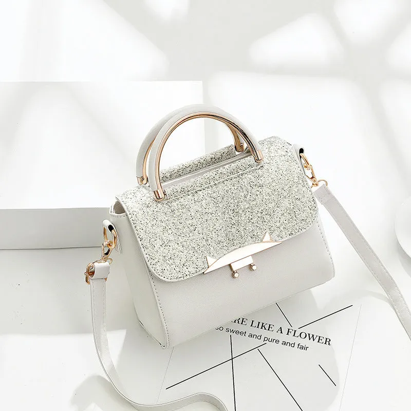 Style Casual Small Square Bag Fashion Sequin Lady Cute Crossbody Shoulder Handbag One