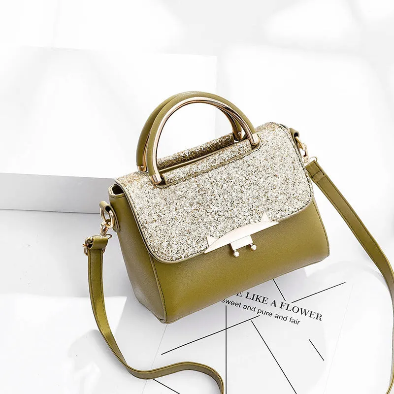 Style Casual Small Square Bag Fashion Sequin Lady Cute Crossbody Shoulder Handbag One