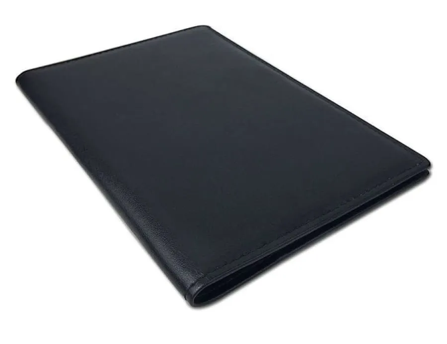 Stylish Black Leather Travel Wallet with Rfid Protection and Card Slots