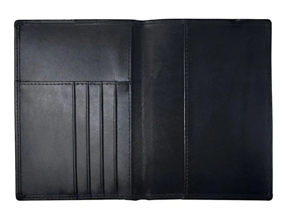 Stylish Black Leather Travel Wallet with Rfid Protection and Card Slots