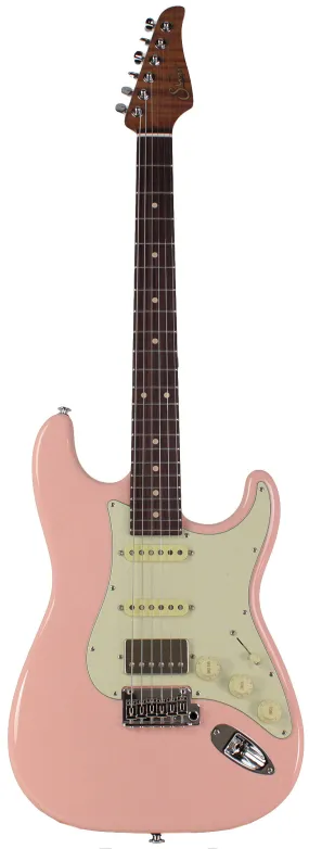 Suhr Select Classic S HSS Roasted Flamed Guitar, Shell Pink, Rosewood