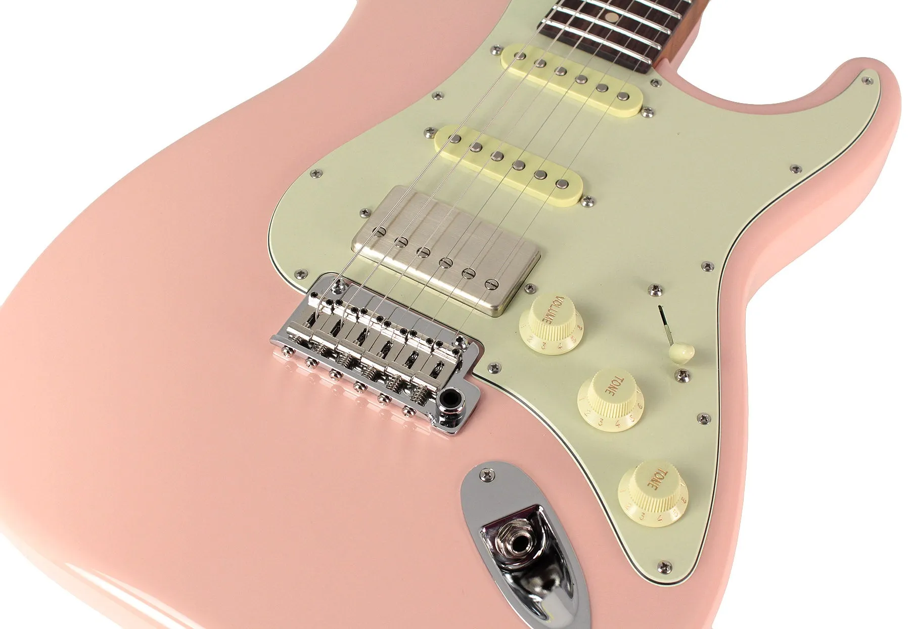 Suhr Select Classic S HSS Roasted Flamed Guitar, Shell Pink, Rosewood