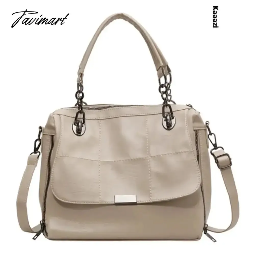 Tavimart Casuals Luxury Purses Shoulder Bag Solid Color New Designer Leather Handbag Women Work Crossbody Bag Trendy Large Capacity