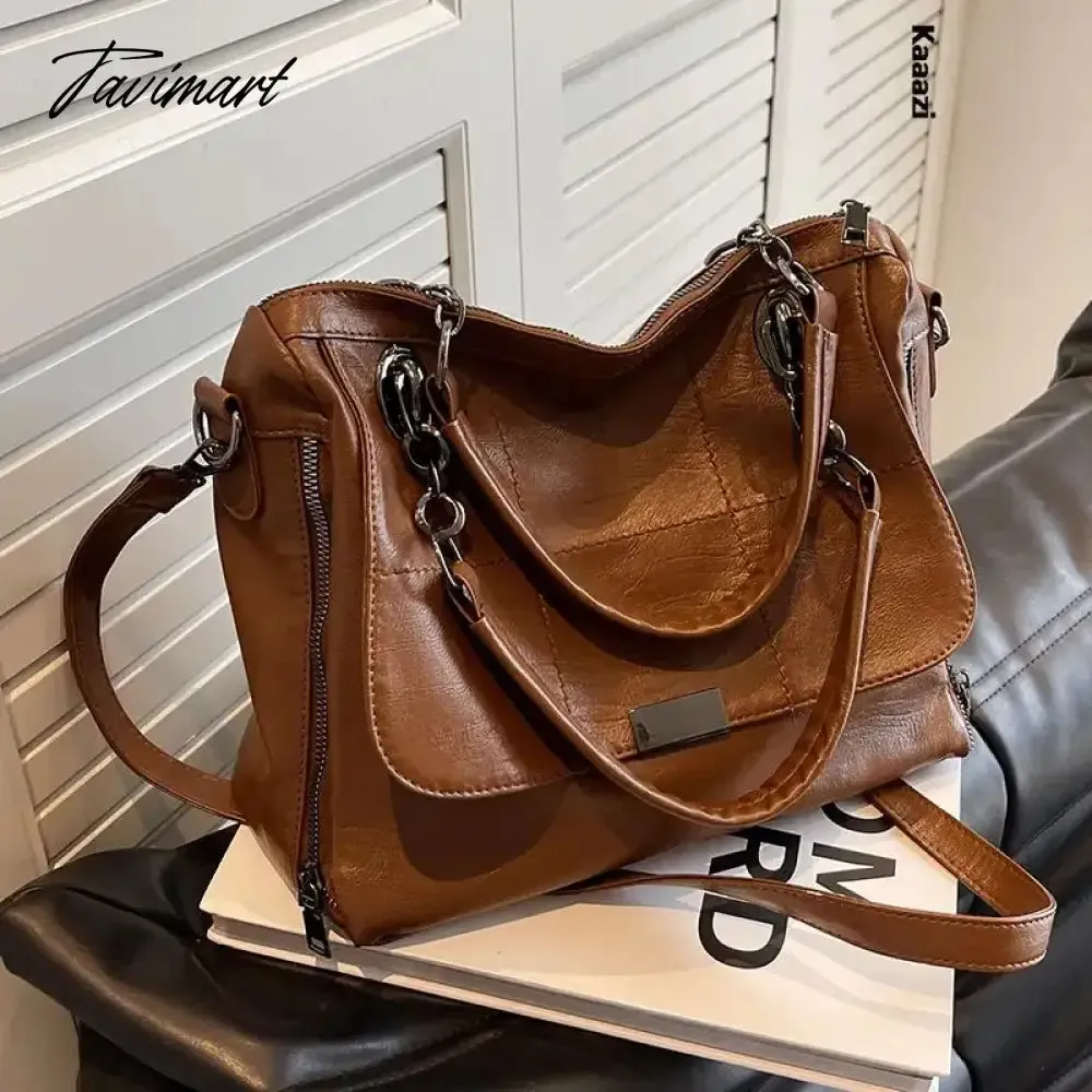 Tavimart Casuals Luxury Purses Shoulder Bag Solid Color New Designer Leather Handbag Women Work Crossbody Bag Trendy Large Capacity