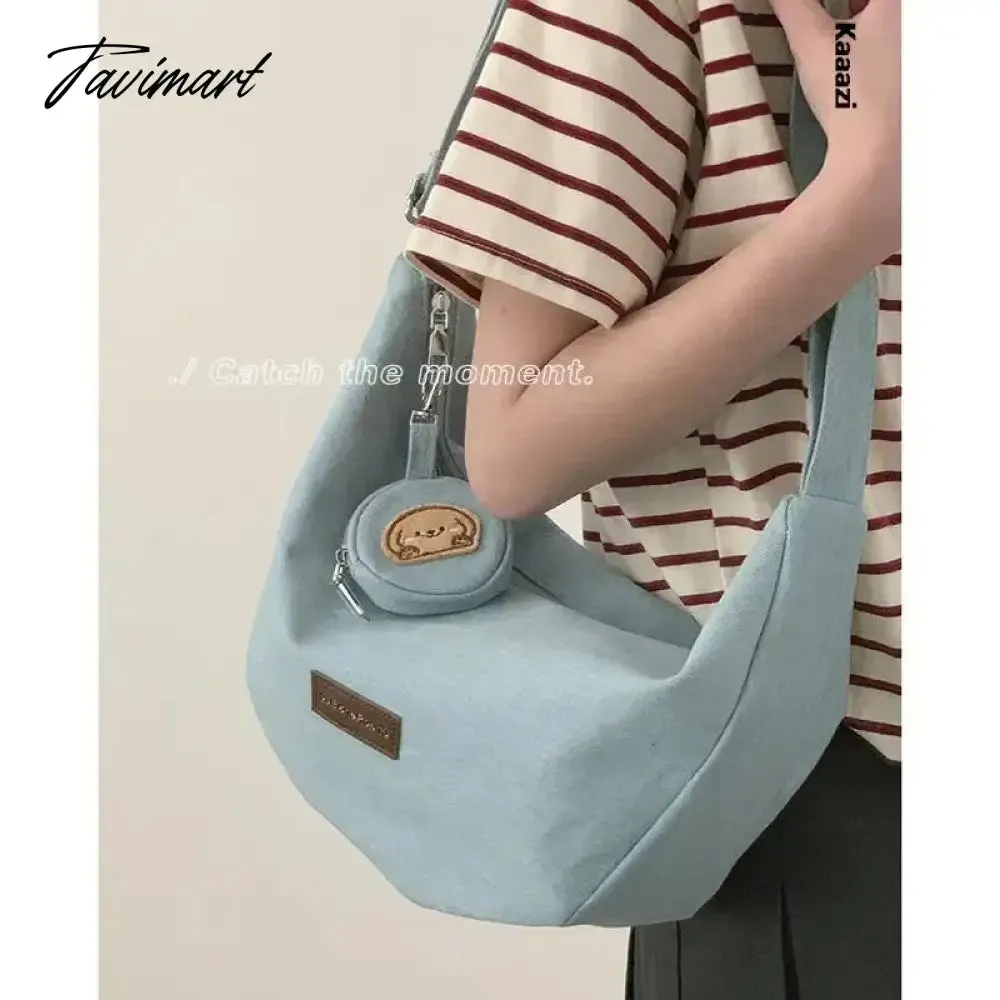 Tavimart Fashion Underarm Shoulder Designer Bag For Women Canvas Crossbody Bags Large Capacity Dumpling Bags Simple Classy Handbags