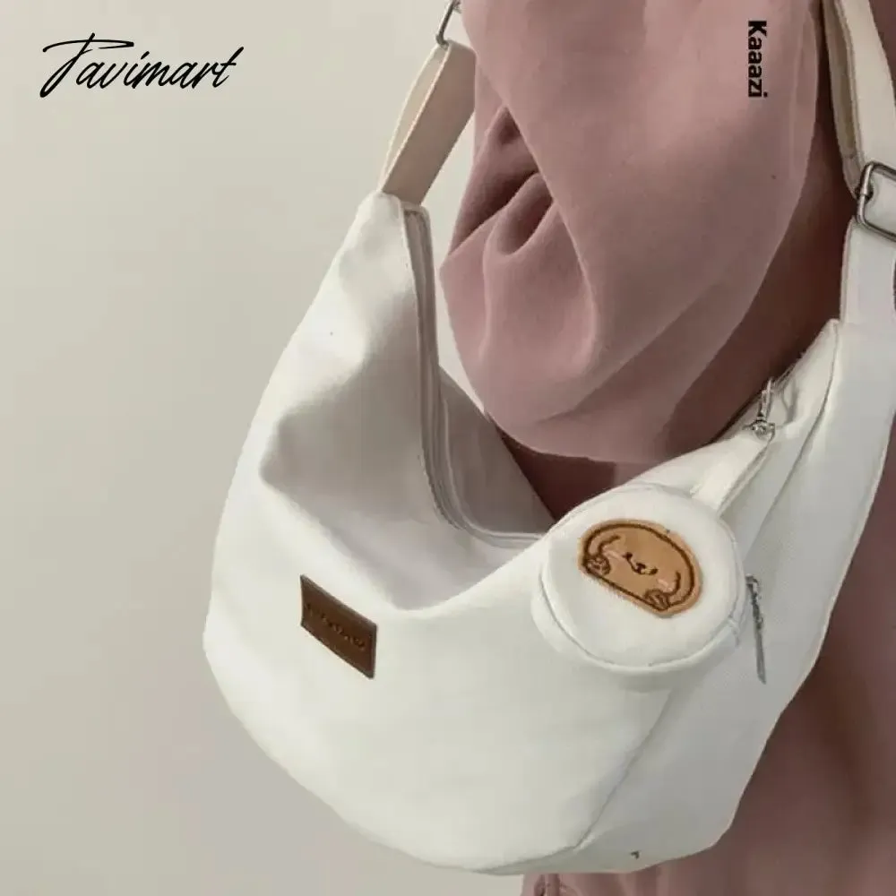 Tavimart Fashion Underarm Shoulder Designer Bag For Women Canvas Crossbody Bags Large Capacity Dumpling Bags Simple Classy Handbags