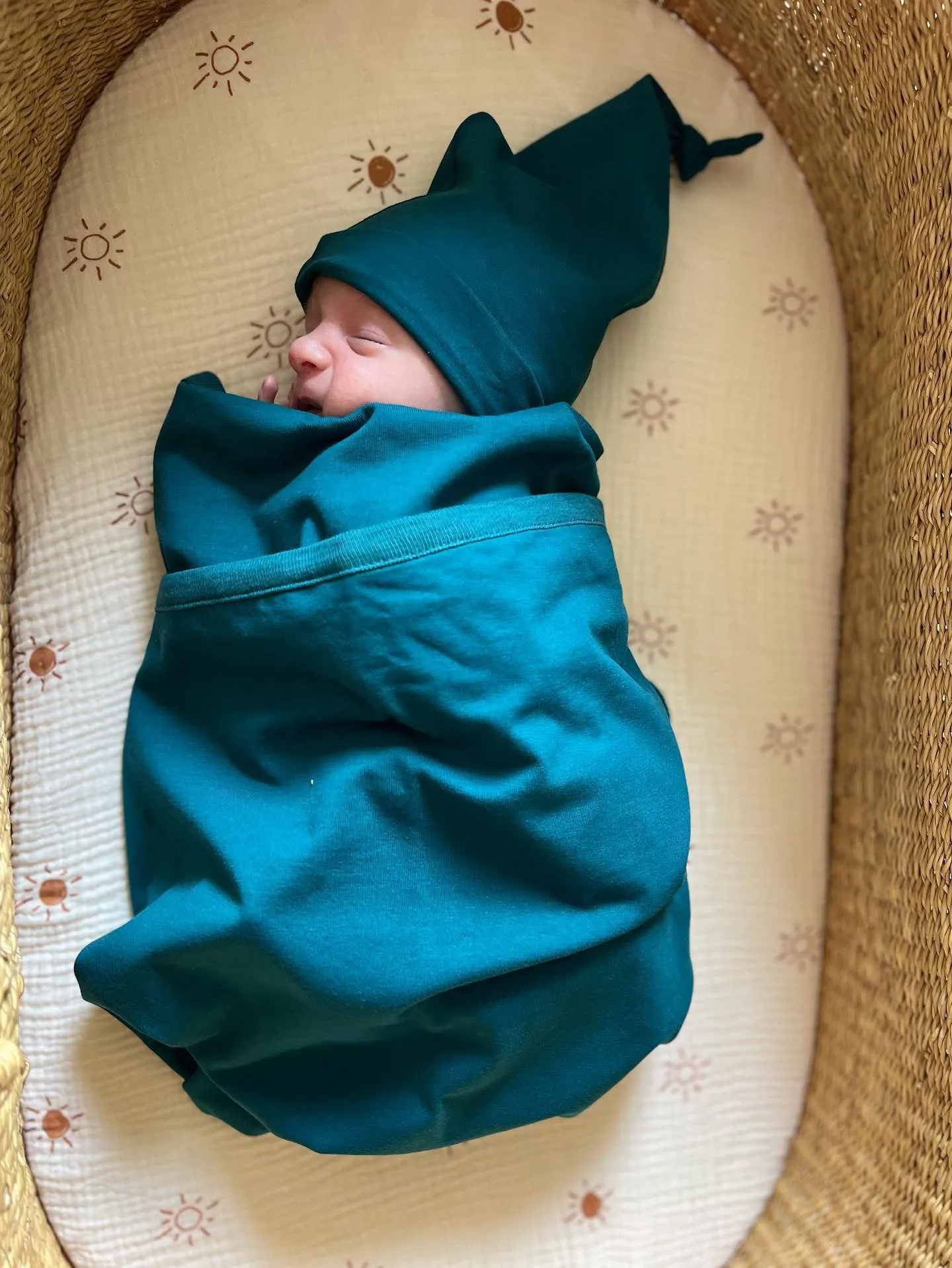 Teal Robe & Swaddle Blanket Set