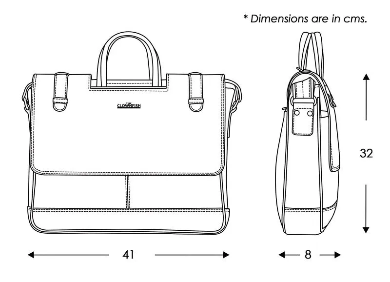 The Clownfish Esteemer Series Faux Leather 14 inch Leather Laptop Bags, Laptop Briefcase for Men, Laptop Bags for Men, Laptop Shoulder Bag, Briefcase, Messenger Bags For Men, Office Bags (Black)