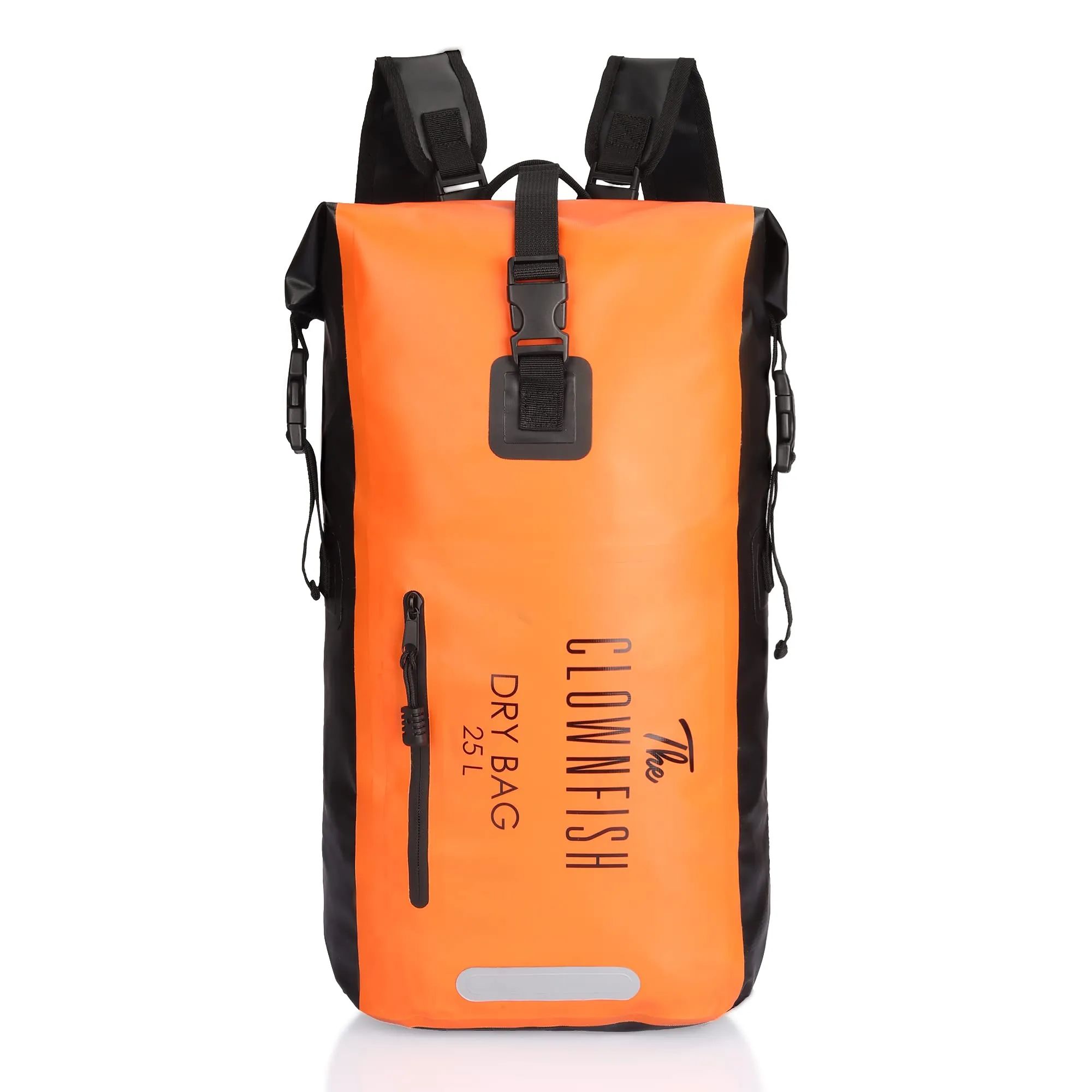 THE CLOWNFISH Waterproof PVC 25 Liter Dry Bag Dry Sack Lightweight Dry Backpack with Waterproof Accessory Bag for Water Sport Hiking Trekking Camping Boating (Orange)