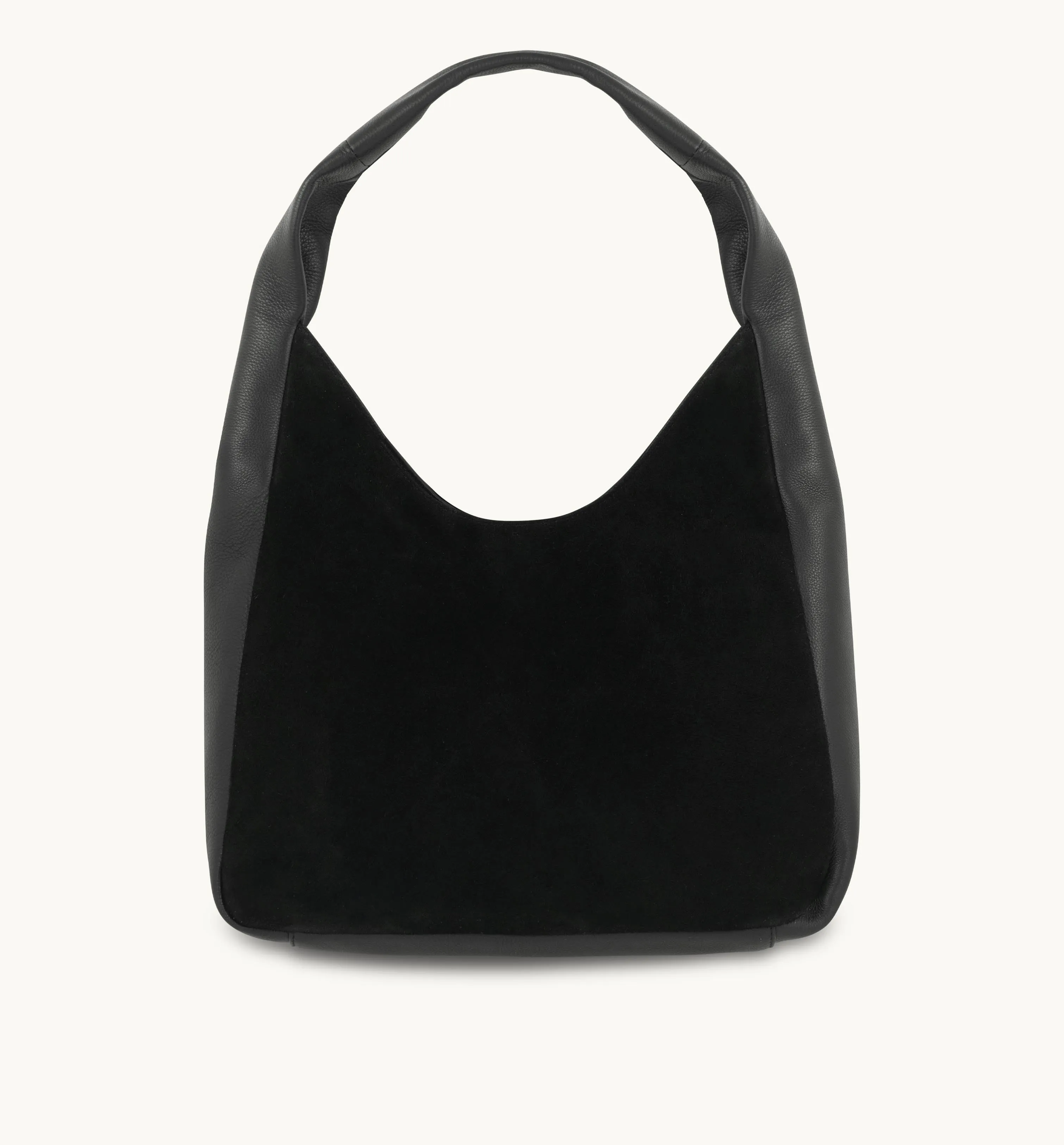 The Henry Black Leather And Suede Hobo Bag