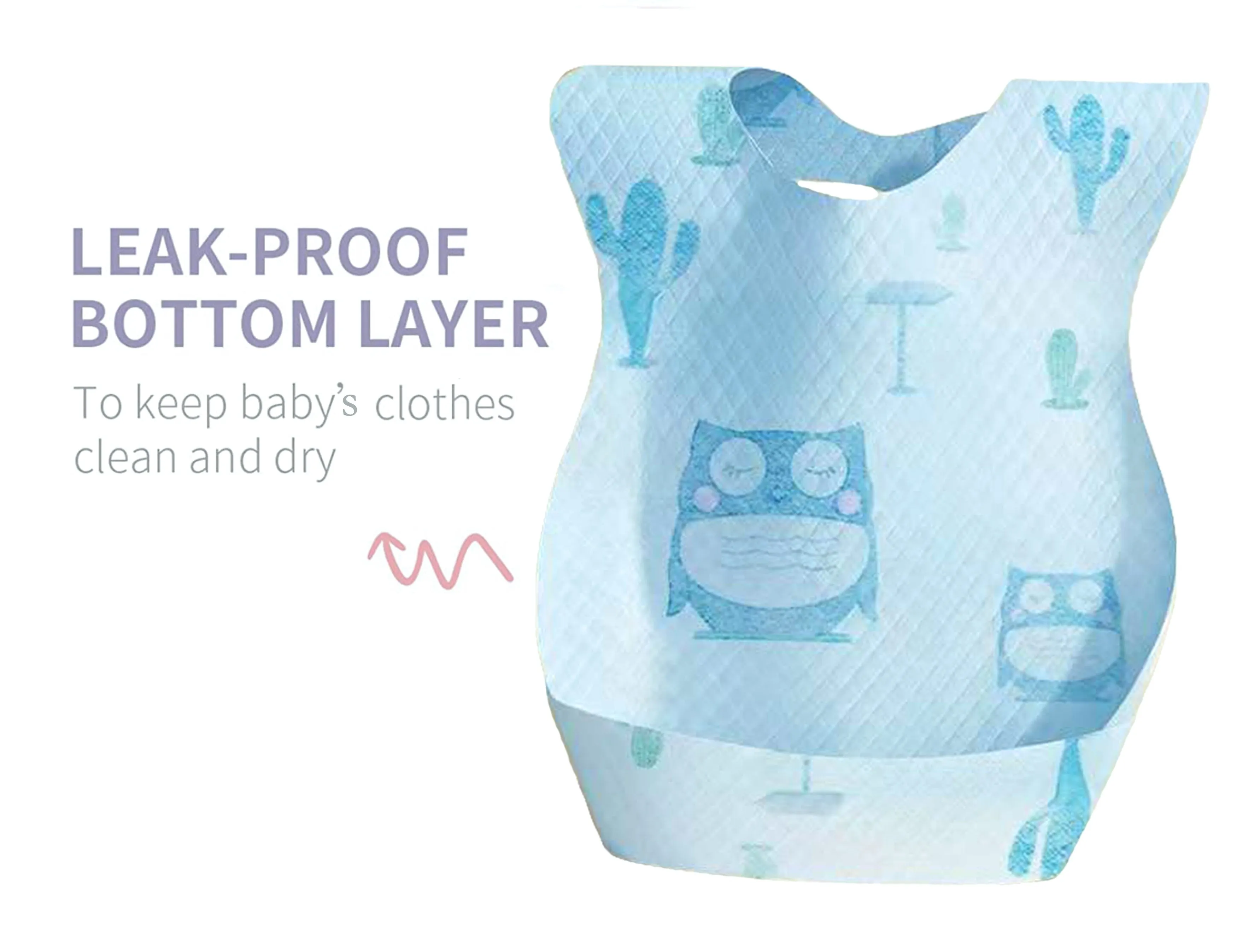 THE LITTLE LOOKERS Disposable/Use & Throw Baby Bibs/Apron for Feeding/Burp/Drool | Stick on Tape Closure| Travel & Eco-Friendly Baby Bibs for Newborns/Infants/Toddlers (Multi -Pack of 10)