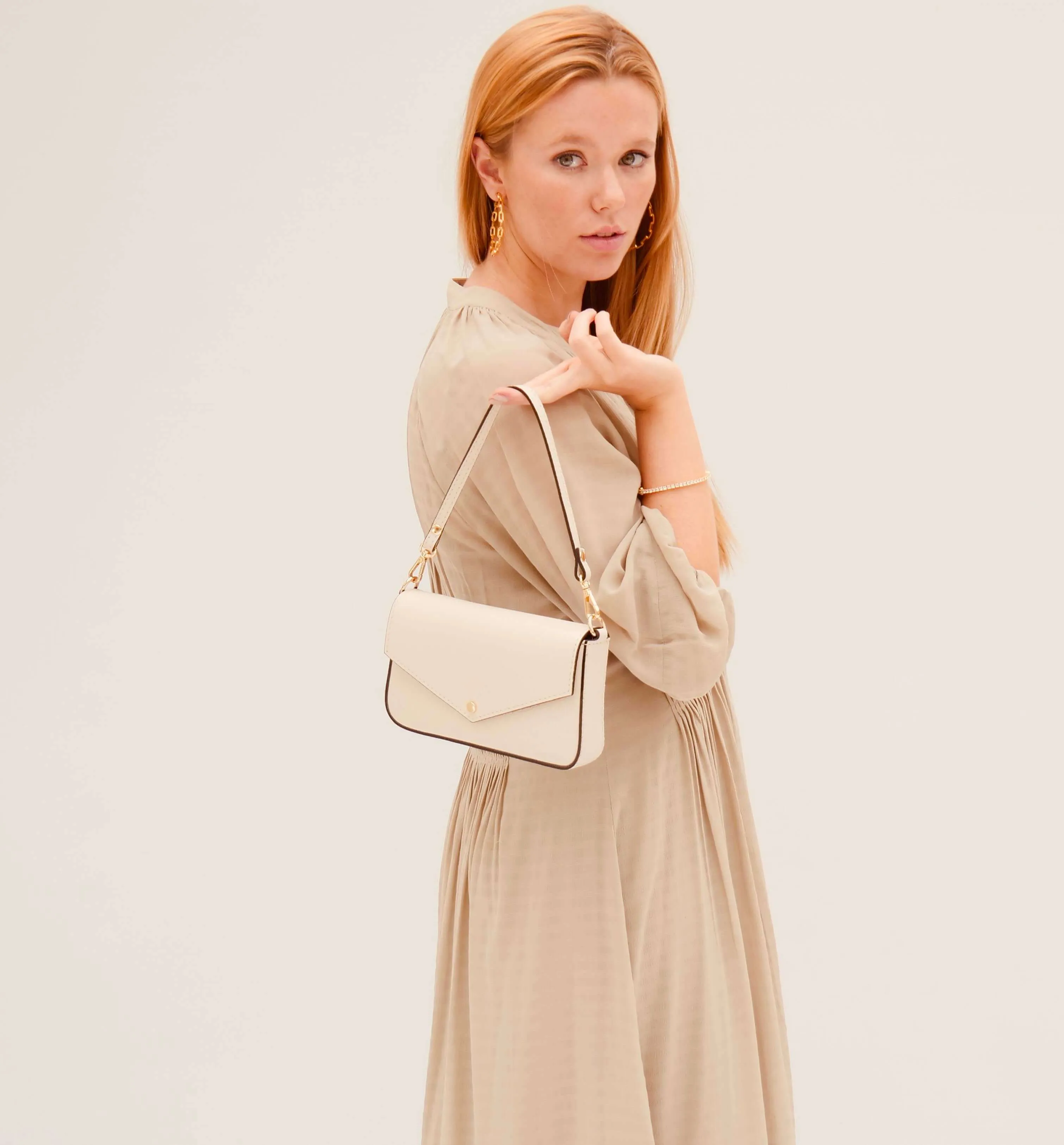 The Munro Stone Leather Shoulder Bag