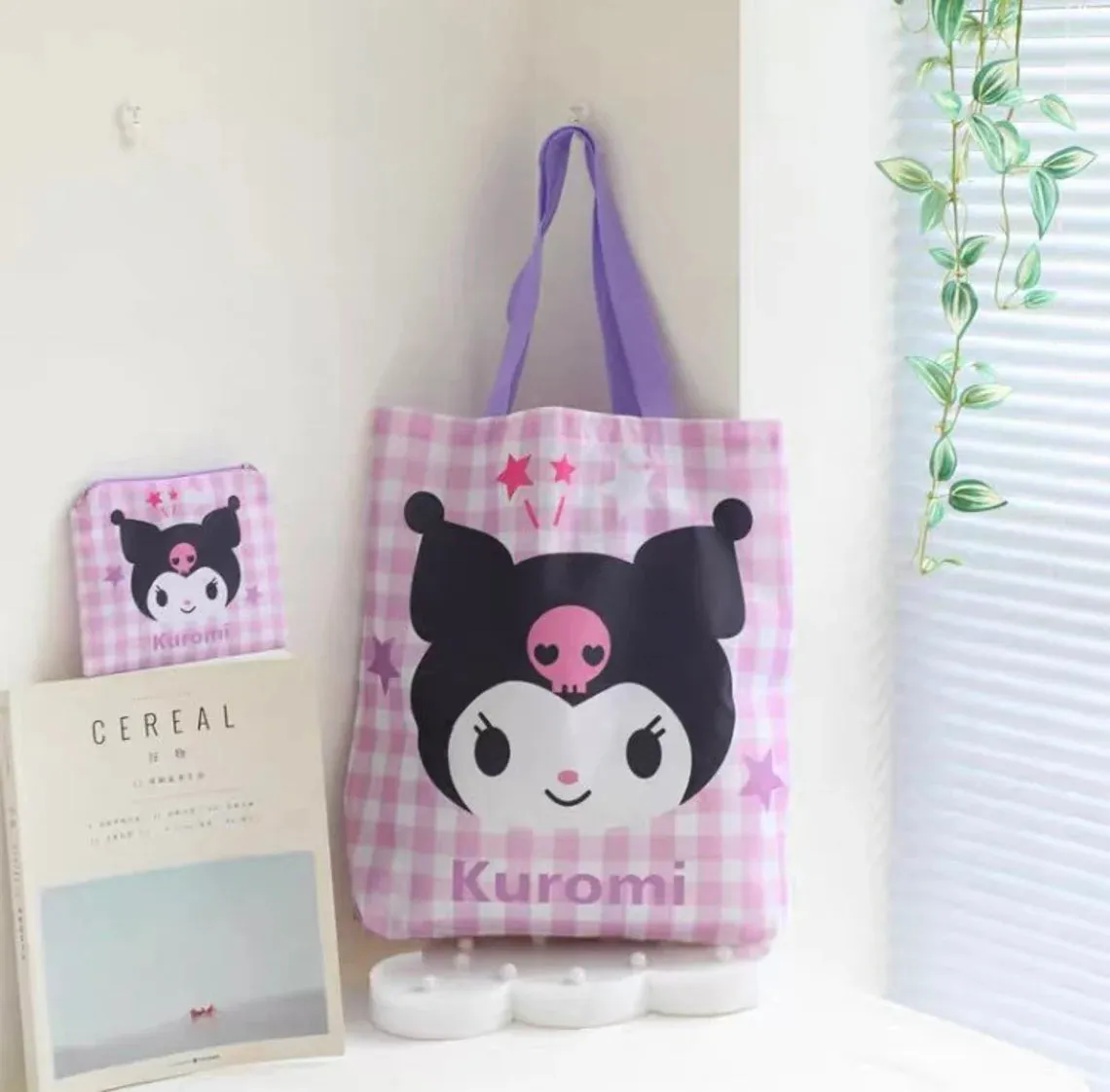 Tote Bag with Pouch Pocket Kuromi KeroKeroKeroppi Pochacco Bad Badtz Maru