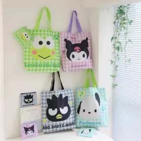 Tote Bag with Pouch Pocket Kuromi KeroKeroKeroppi Pochacco Bad Badtz Maru