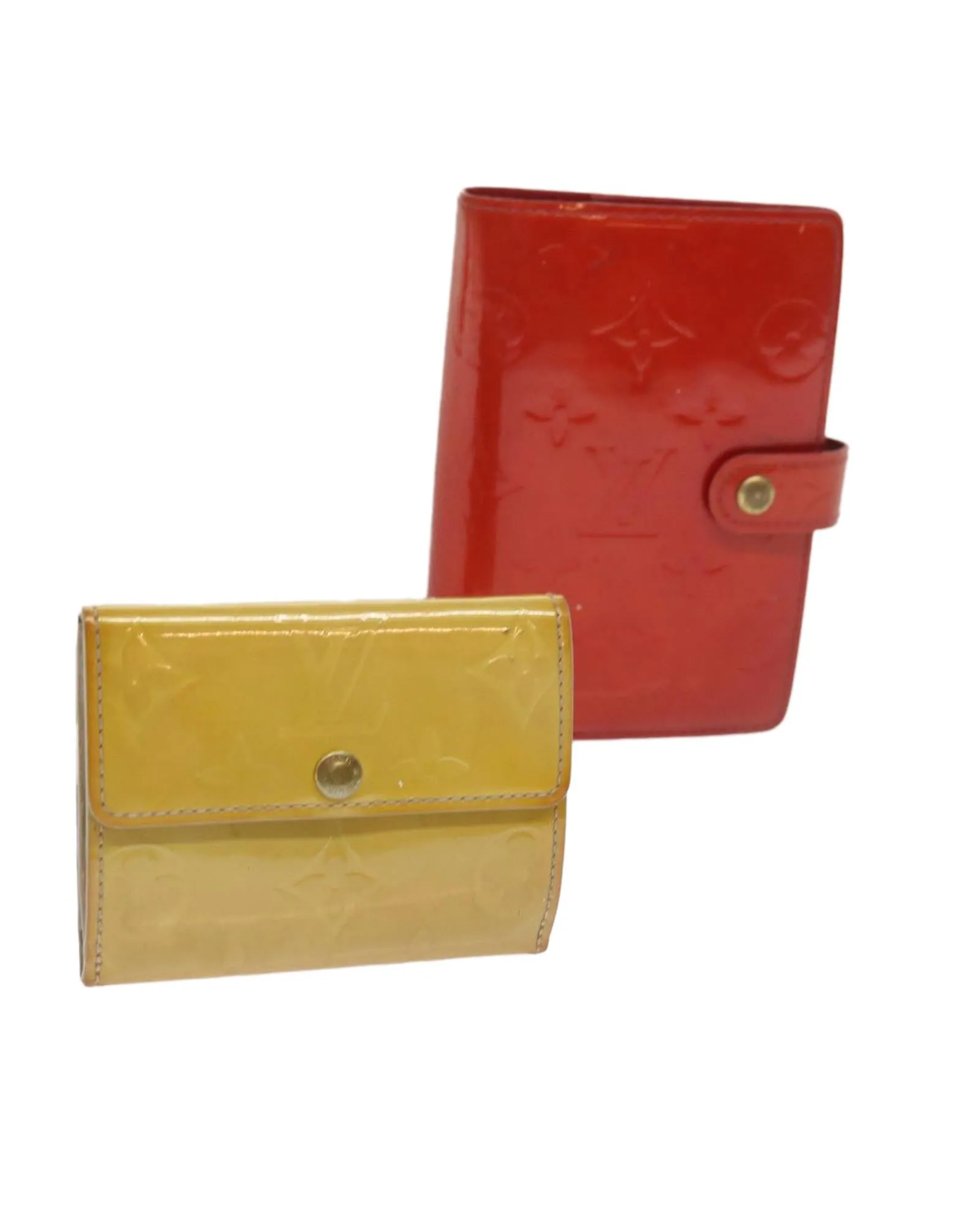 Vernis Day Planner Cover Set - Red Beige Patent Leather