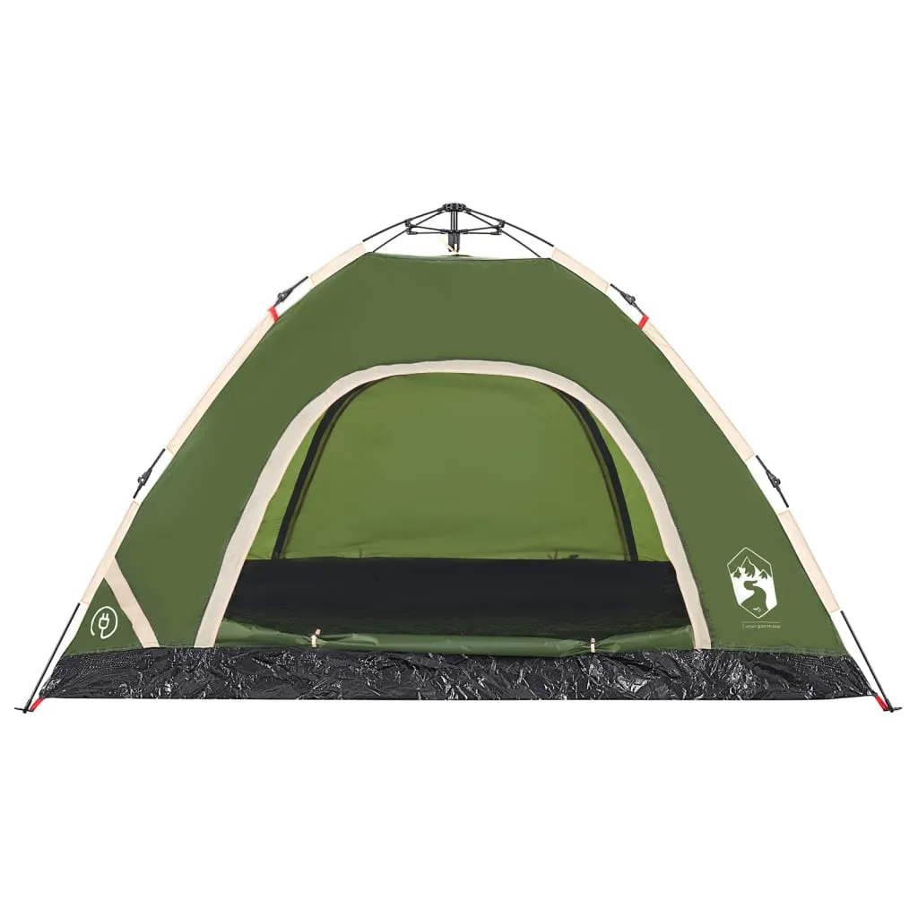 vidaXL Camping Tent 4-Person Green Quick Release