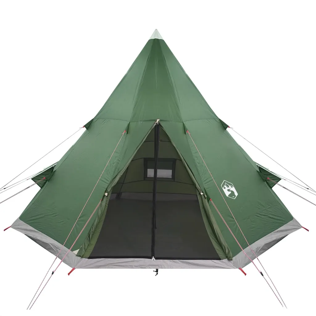 vidaXL Camping Tent Tipi 4-Person Green Waterproof