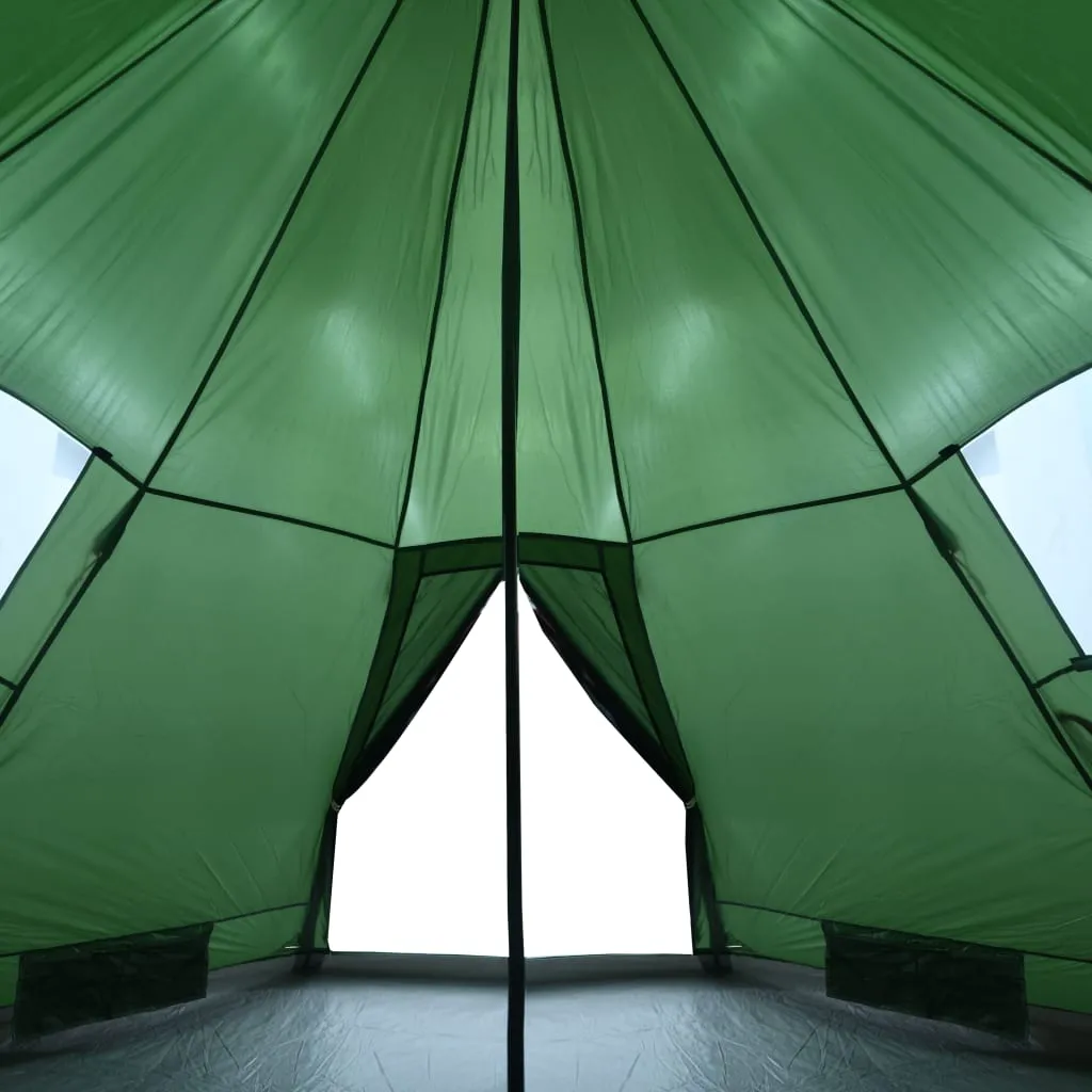 vidaXL Camping Tent Tipi 4-Person Green Waterproof