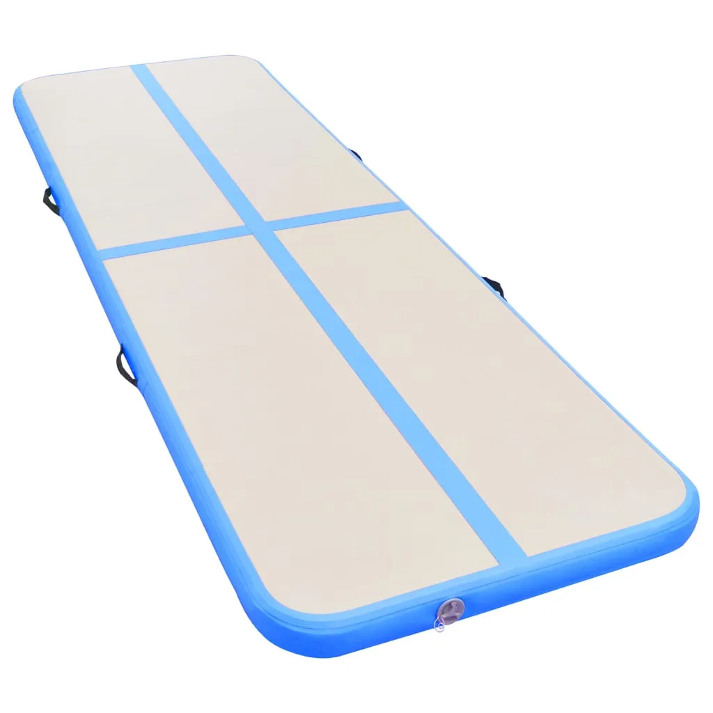 vidaXL Inflatable Gymnastics Mat with Pump 500x100x10 cm PVC Blue