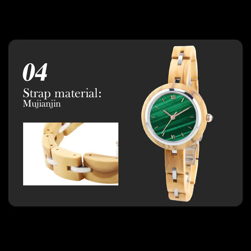 Women's Noble Thin Strap Wooden Watch