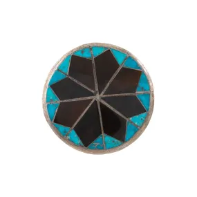 Zuni Turquoise x Tortoise Shell Pin